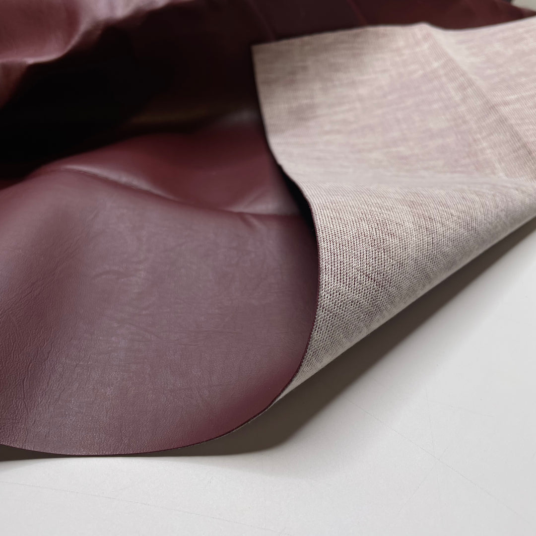 Unstretchable Armor - Pleather Polyester Backing PU Blend Knit - Brown/Burgundy - 1.3M Bundle