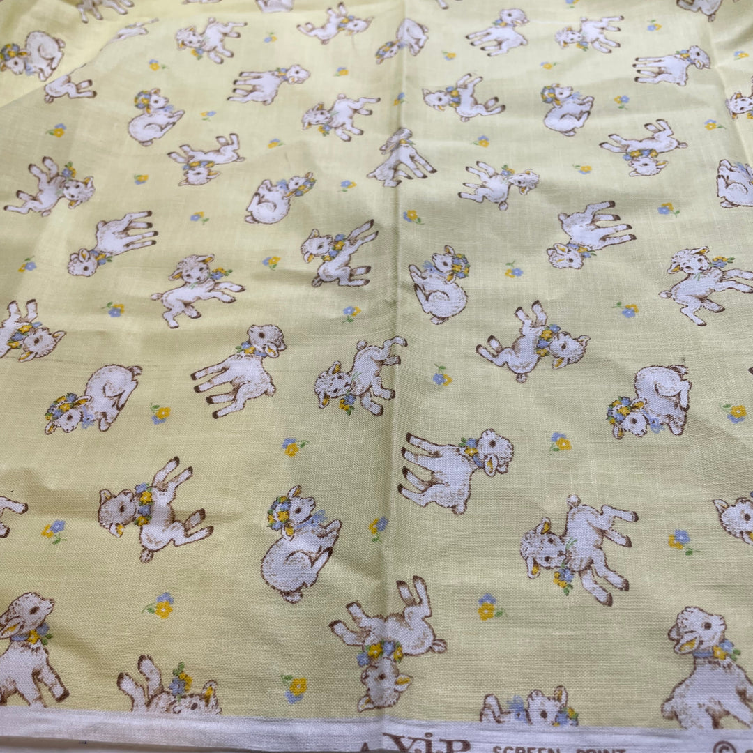 UB - Baaa Ram Ewe - Cotton Woven - Yellow Lambs - 0.7M Bundle