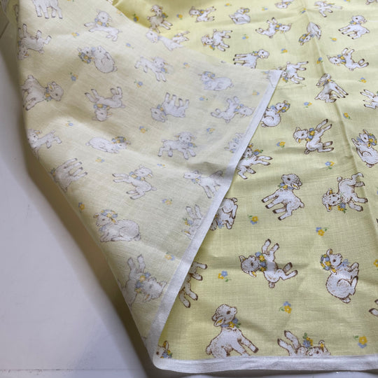 UB - Baaa Ram Ewe - Cotton Woven - Yellow Lambs - 0.7M Bundle