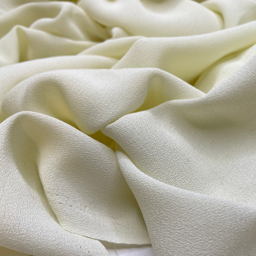 Pure Lemon Sherbert - Crepe Poly Woven - Cream - 3M Bundle