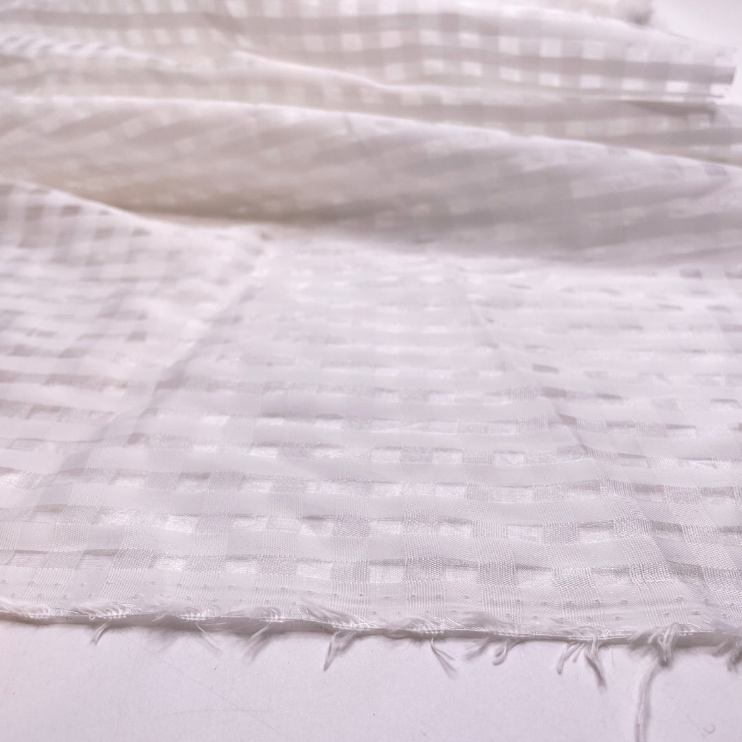 Seen At Centre Court - Polyester Blend Woven - White/Transparent Checked - 0.46M Bundle