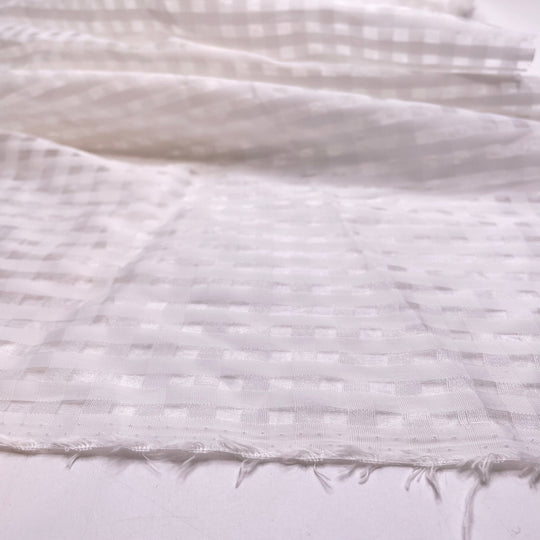 Seen At Centre Court - Polyester Blend Woven - White/Transparent Checked - 0.46M Bundle