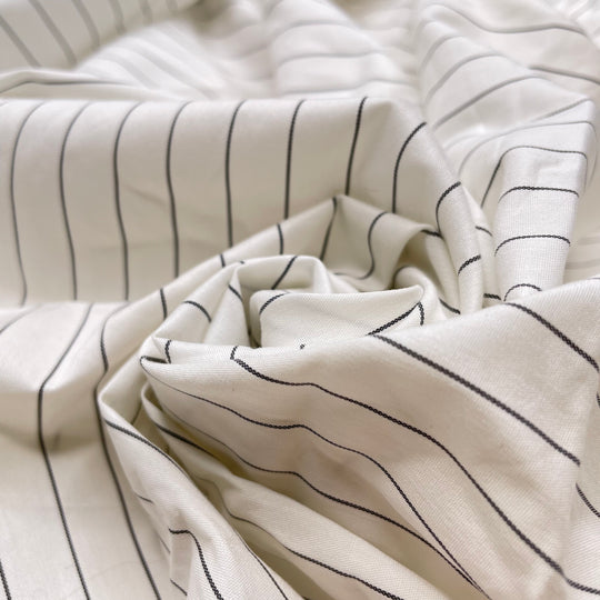 Striped Down - Poly Woven - White/Black Pinstripe - 2M Bundle