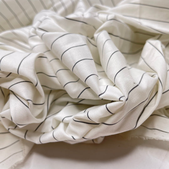 Striped Down - Poly Woven - White/Black Pinstripe - 2M Bundle
