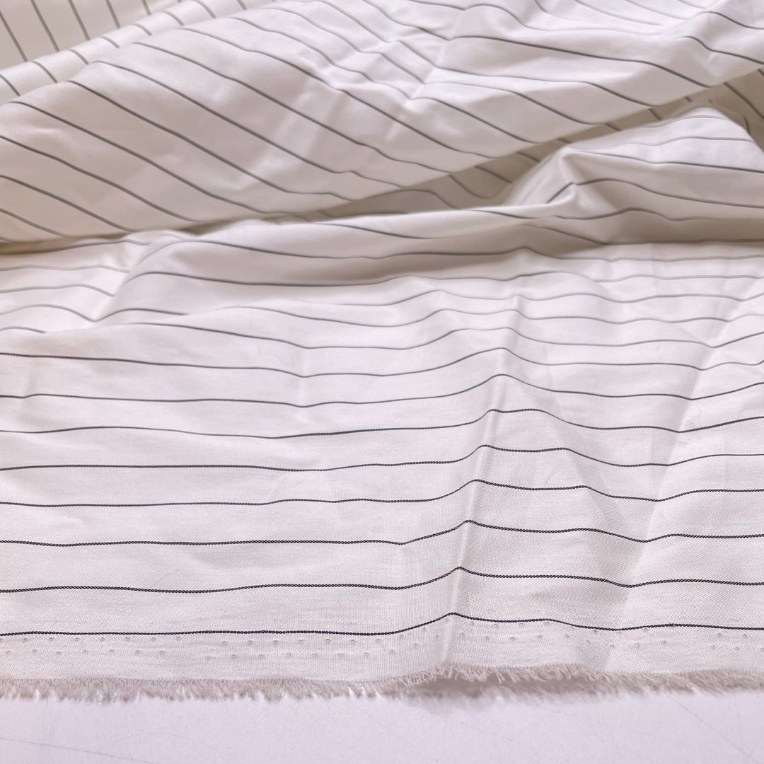 Striped Down - Poly Woven - White/Black Pinstripe - 2M Bundle