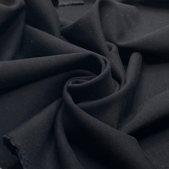 Softest Caress - 1 Side Is Brushed Ponte Poly Knit - Black - 2M Bundle