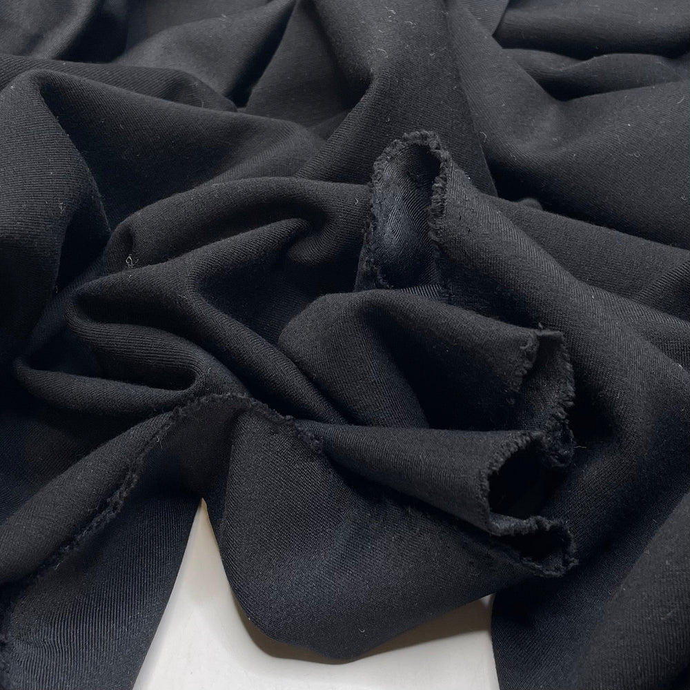 Softest Caress - 1 Side Is Brushed Ponte Poly Knit - Black - 2M Bundle