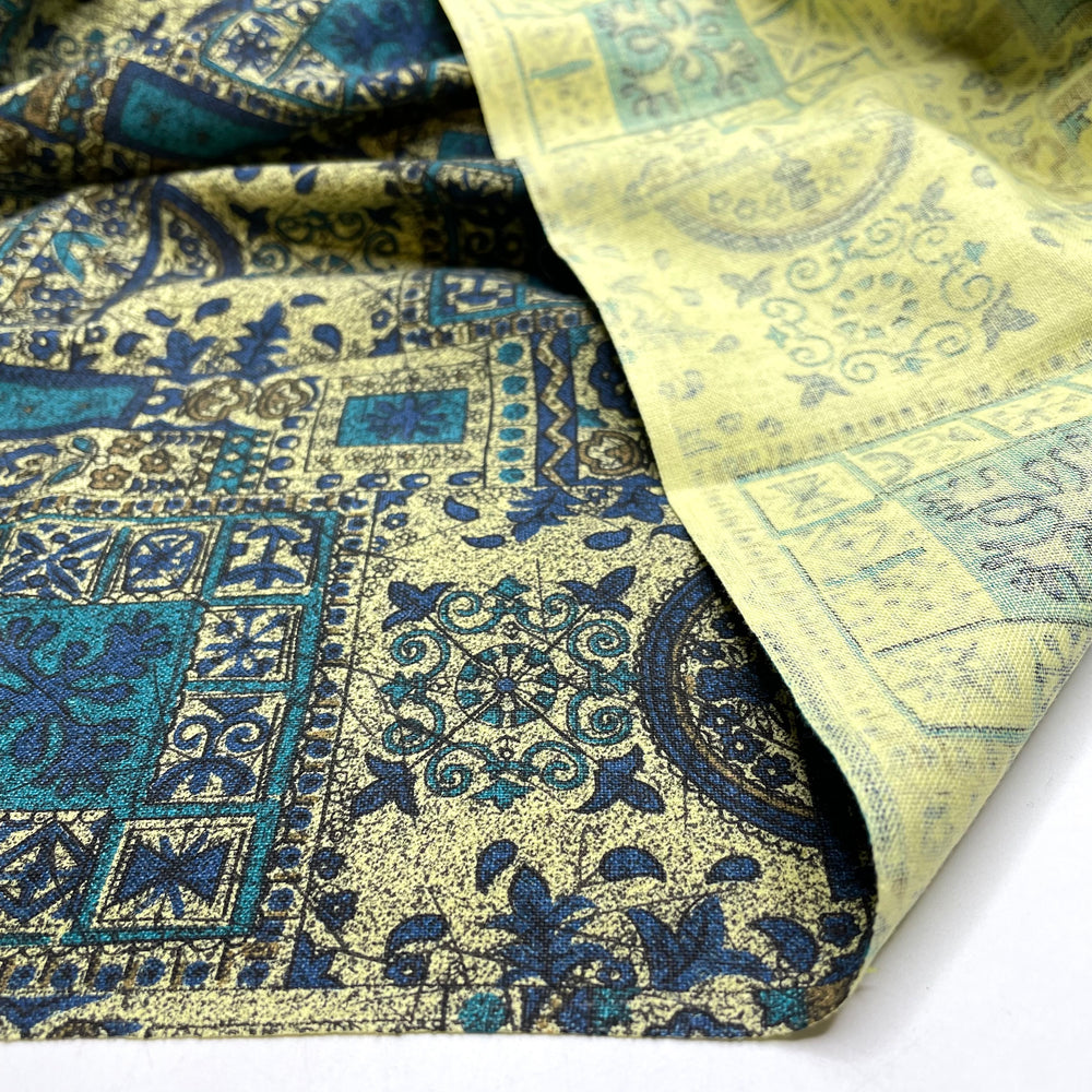 Summer Trip To Europe - Cotton Woven - Green/Yellow Mosaic - 2.2M Bundle