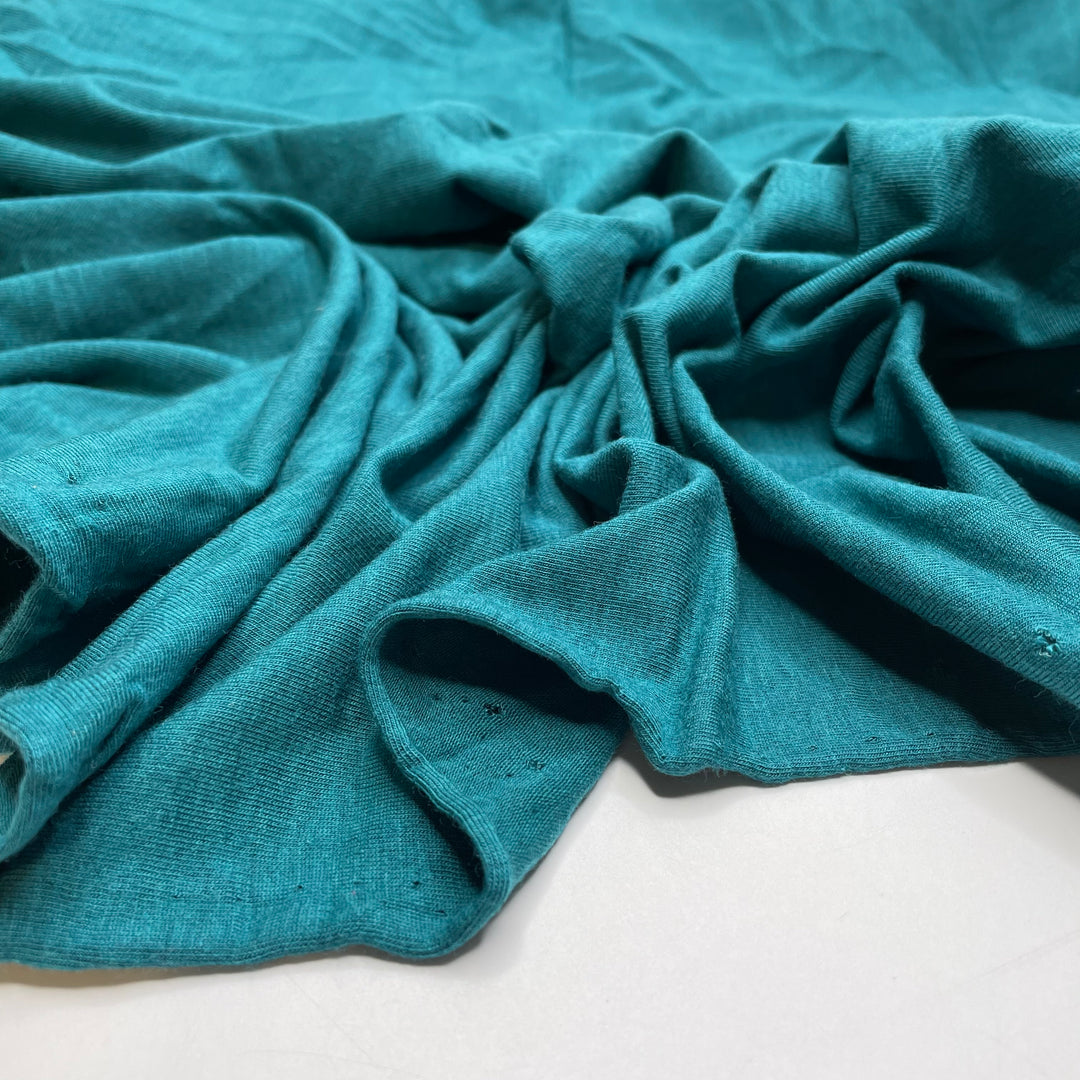 Ultimate Summer Vibes - Jersey Bamboo Blend Knit - Light Teal Green Leaves - 0.6M Bundle