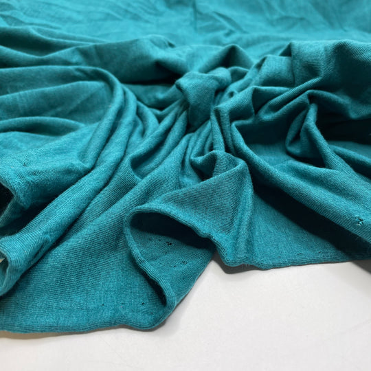 Ultimate Summer Vibes - Jersey Bamboo Blend Knit - Light Teal Green Leaves - 0.6M Bundle