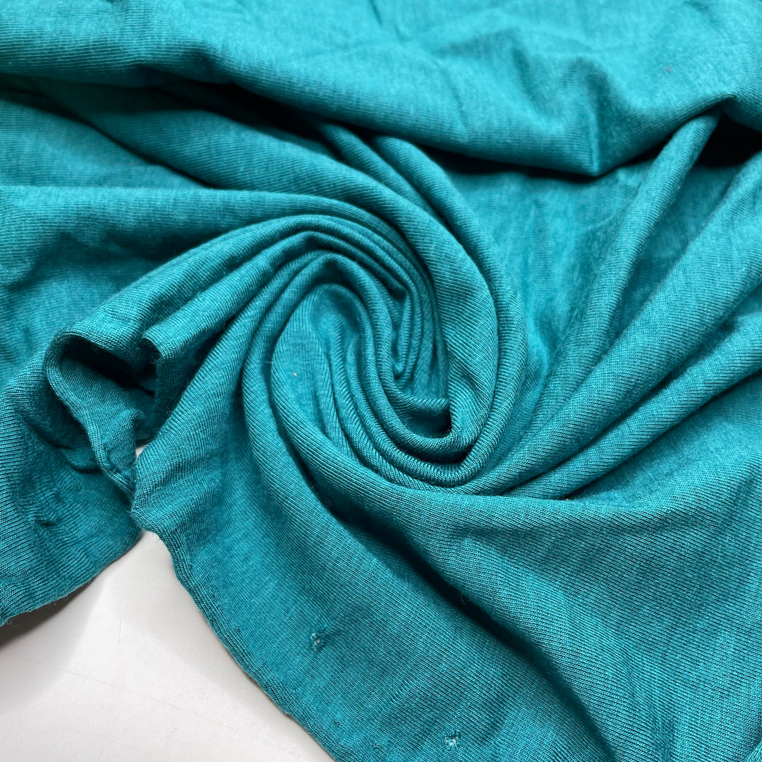 Ultimate Summer Vibes - Jersey Bamboo Blend Knit - Light Teal Green Leaves - 0.6M Bundle