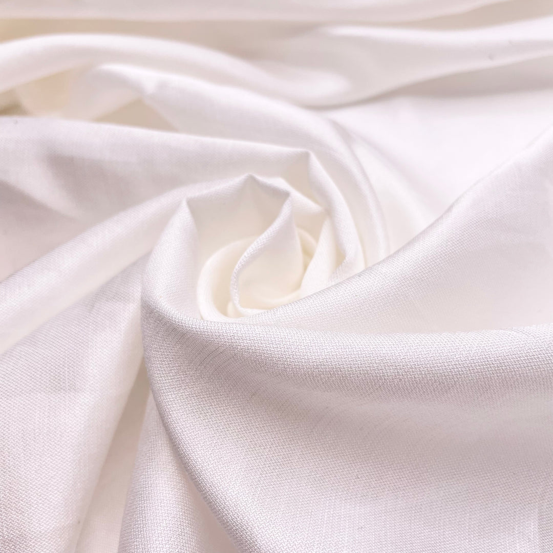 Biking Around The Sea Wall - Sateen Silk/Organic Cotton Woven - White - 1.8M Bundle