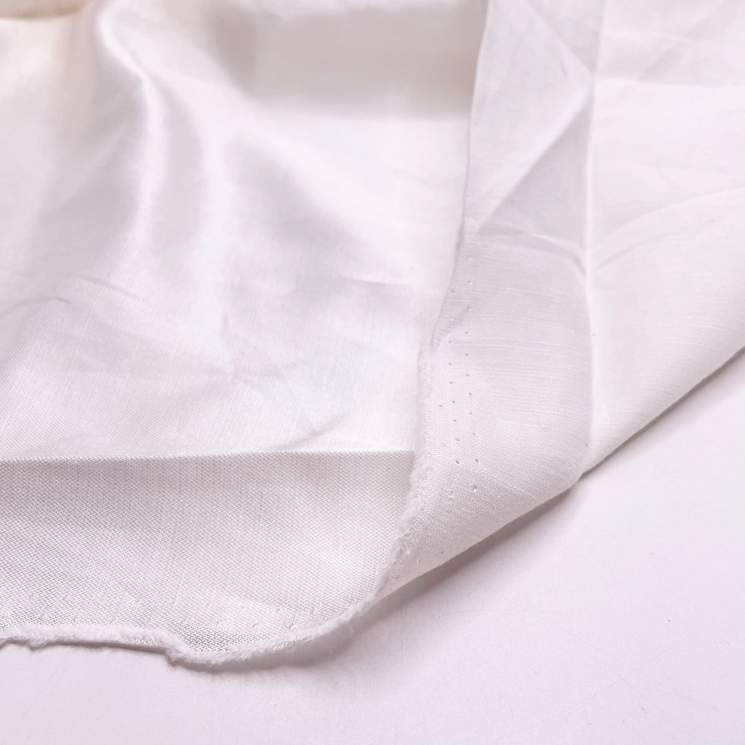 Biking Around The Sea Wall - Sateen Silk/Organic Cotton Woven - White - 1.8M Bundle