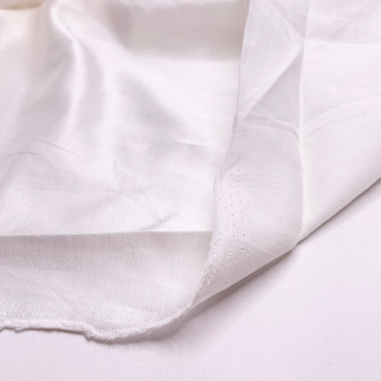Biking Around The Sea Wall - Sateen Silk/Organic Cotton Woven - White - 1.8M Bundle