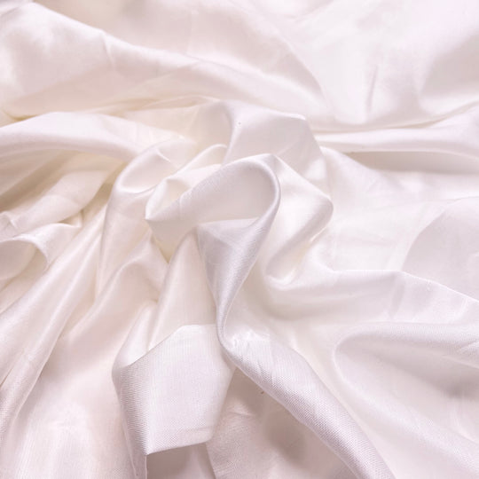 Biking Around The Sea Wall - Sateen Silk/Organic Cotton Woven - White - 1.8M Bundle