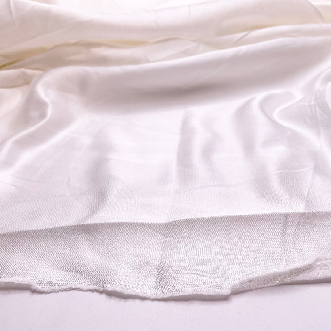 Biking Around The Sea Wall - Sateen Silk/Organic Cotton Woven - White - 1.8M Bundle