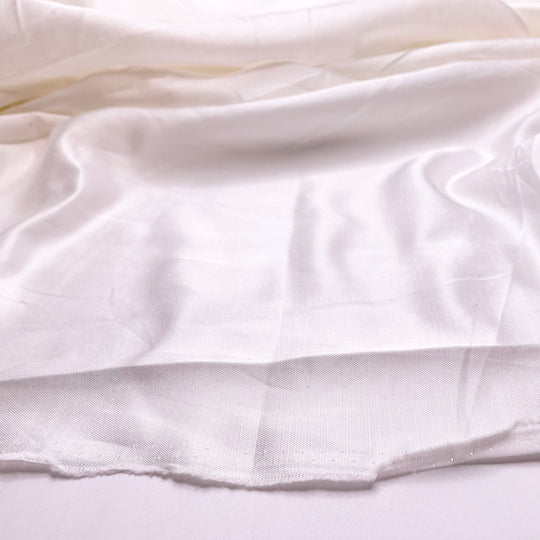 Biking Around The Sea Wall - Sateen Silk/Organic Cotton Woven - White - 1.8M Bundle