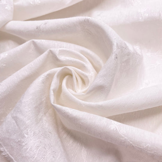 Christmas Lights On Lafarge Lake - Silk/Organic Cotton Woven - White Floral - 1.95M Bundle