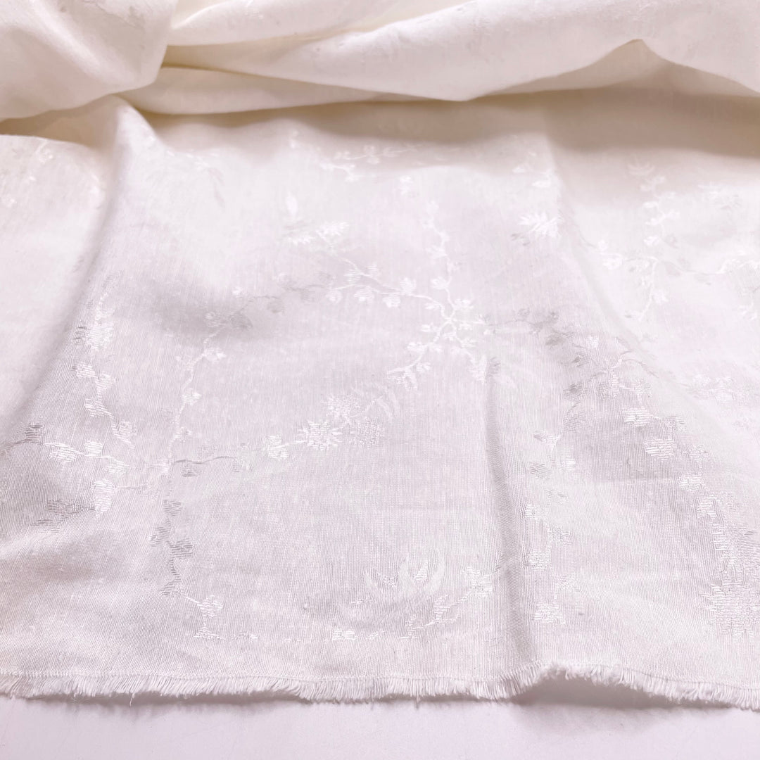 Christmas Lights On Lafarge Lake - Silk/Organic Cotton Woven - White Floral - 1.95M Bundle