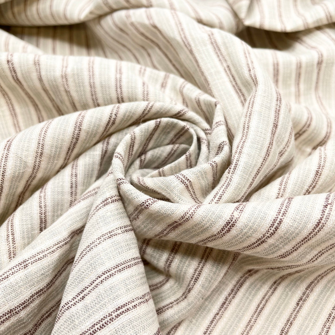 Kamloops - Organic Cotton/Hemp Woven - Cream Multi Stripes - 0.7M Bundle