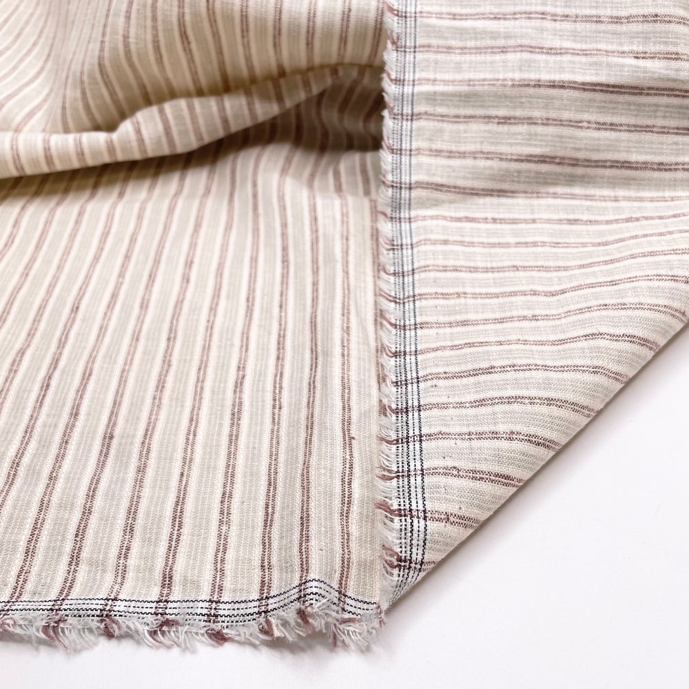 Kamloops - Organic Cotton/Hemp Woven - Cream Multi Stripes - 0.7M Bundle