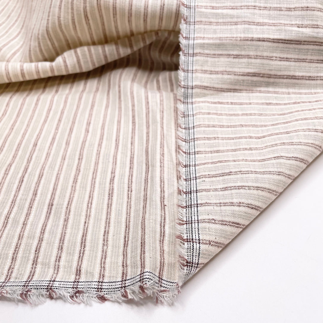 Kamloops - Organic Cotton/Hemp Woven - Cream Multi Stripes - 0.7M Bundle