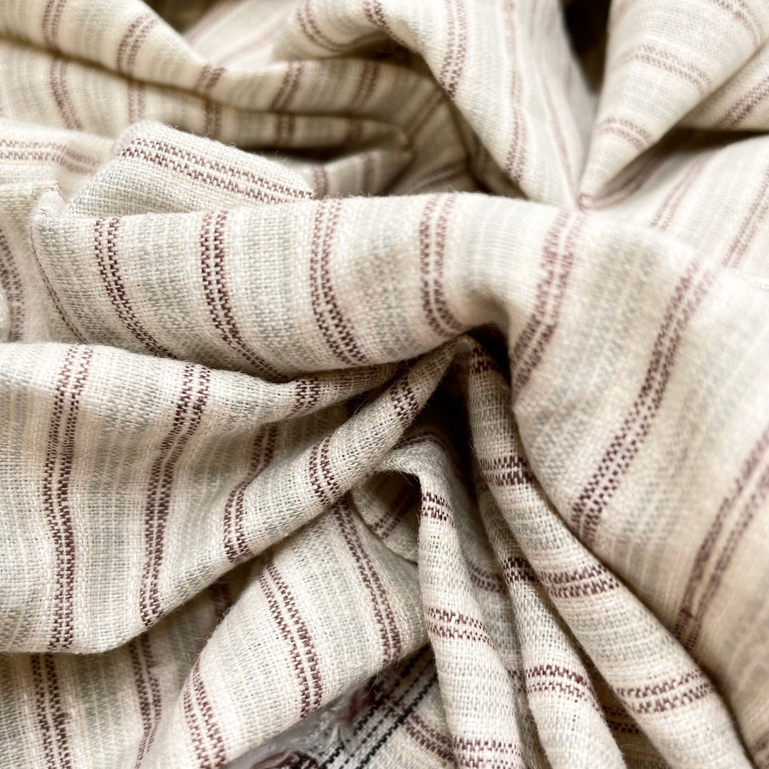 Kamloops - Organic Cotton/Hemp Woven - Cream Multi Stripes - 0.7M Bundle