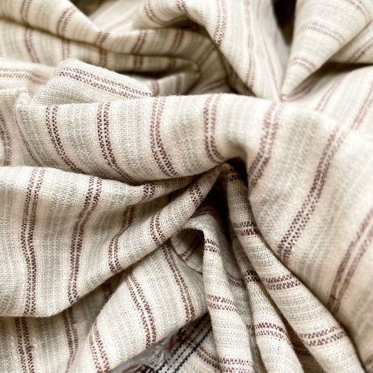 Kamloops - Organic Cotton/Hemp Woven - Cream Multi Stripes - 0.7M Bundle