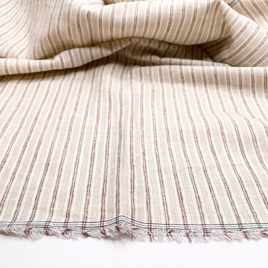 Kamloops - Organic Cotton/Hemp Woven - Cream Multi Stripes - 0.7M Bundle
