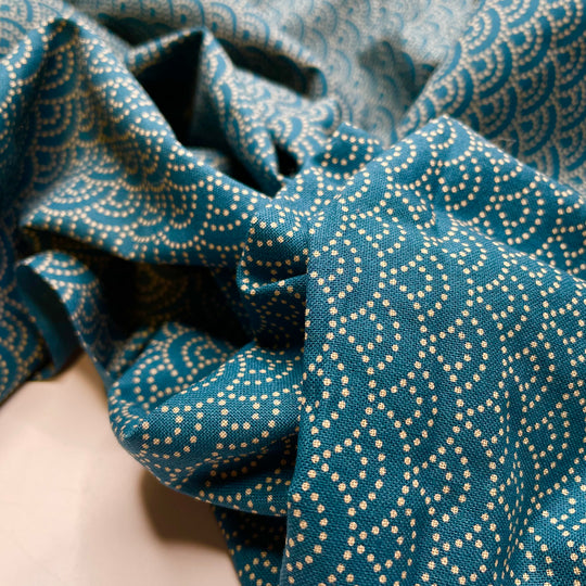 Afternoon Tea At The Empress - Cotton Woven - Blue/Beige Geometric - 1.95M Bundle