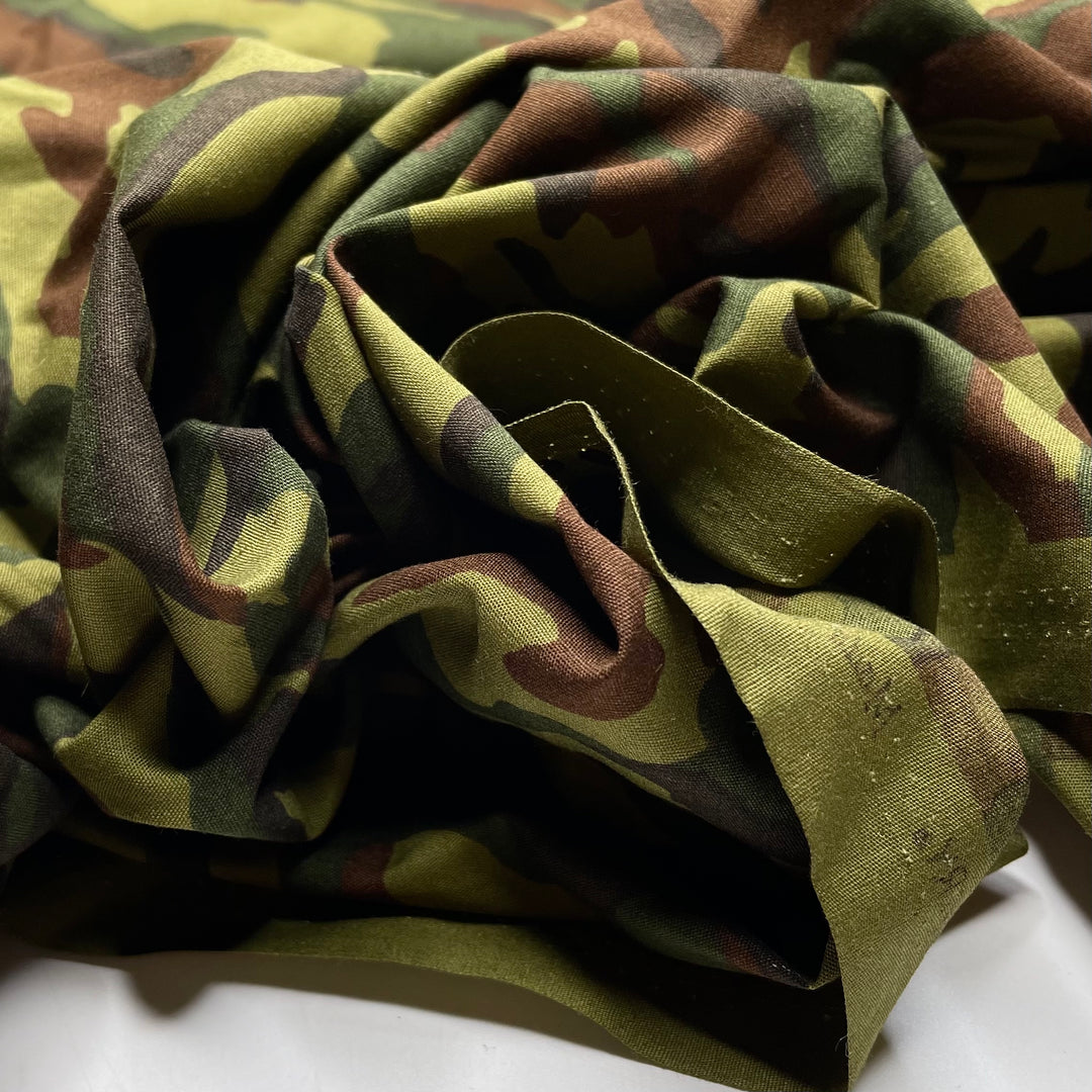 Hiding From Cougars - Cotton Woven - Green/Brown Camo Print - 1.15M Bundle