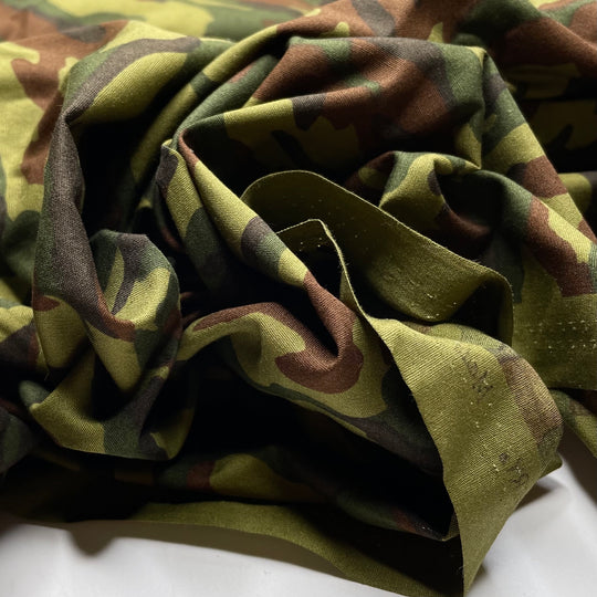 Hiding From Cougars - Cotton Woven - Green/Brown Camo Print - 1.15M Bundle