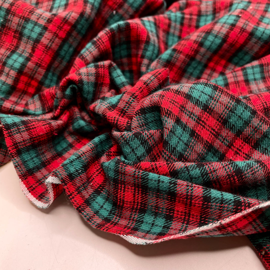 Tater Tot - Cotton Woven - Red/Green Plaid - 1M Bundle