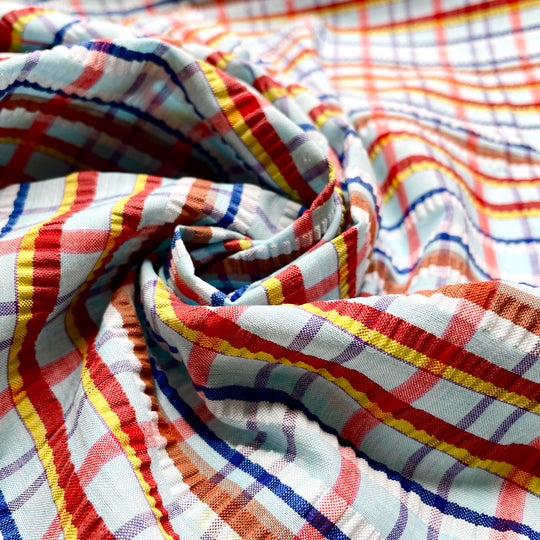Mister Monopoly - Seersucker Poly/Cotton Woven - Multi Stripes - 0.5M Bundle
