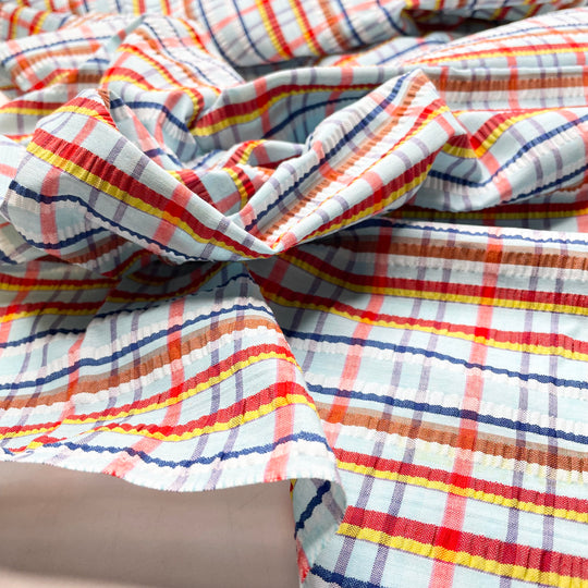 Mister Monopoly - Seersucker Poly/Cotton Woven - Multi Stripes - 0.5M Bundle