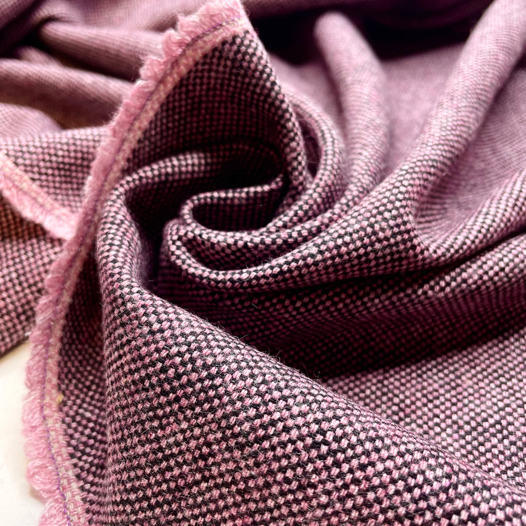 Hit Up Monaco On The Weekend - Basket Weave Wool Woven - Pink/Black - 4M Bundle