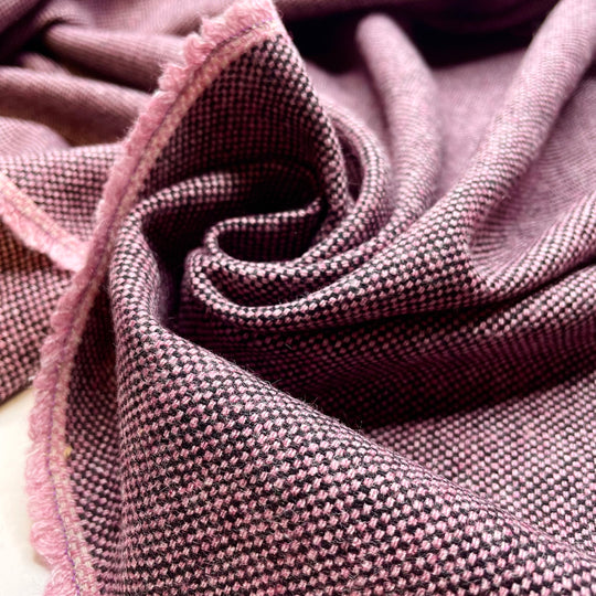 Hit Up Monaco On The Weekend - Basket Weave Wool Woven - Pink/Black - 4M Bundle