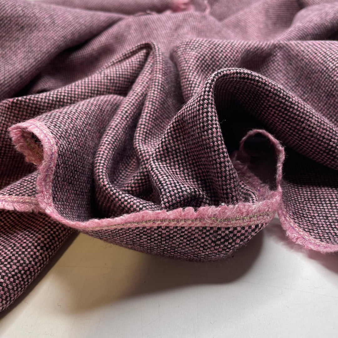 Hit Up Monaco On The Weekend - Basket Weave Wool Woven - Pink/Black - 4M Bundle