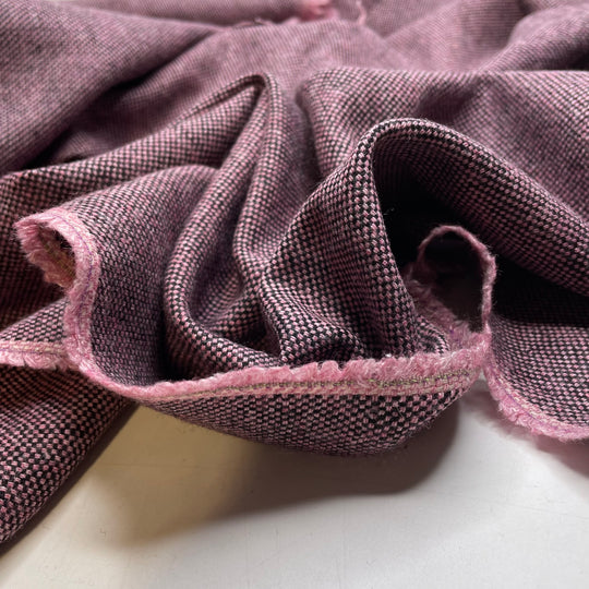 Hit Up Monaco On The Weekend - Basket Weave Wool Woven - Pink/Black - 4M Bundle