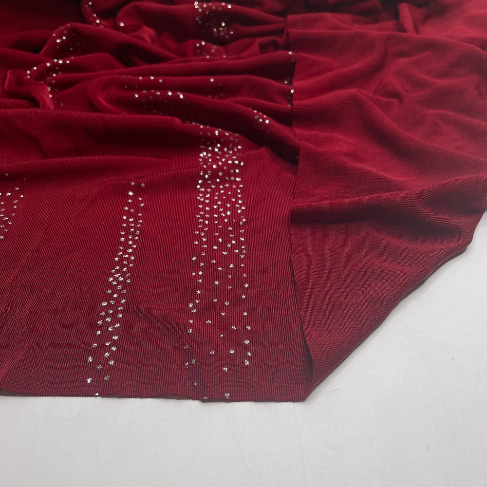 Va Va Voom - Glitter Jersey Poly Knit - Burgundy/Red - 3.58M Bundle