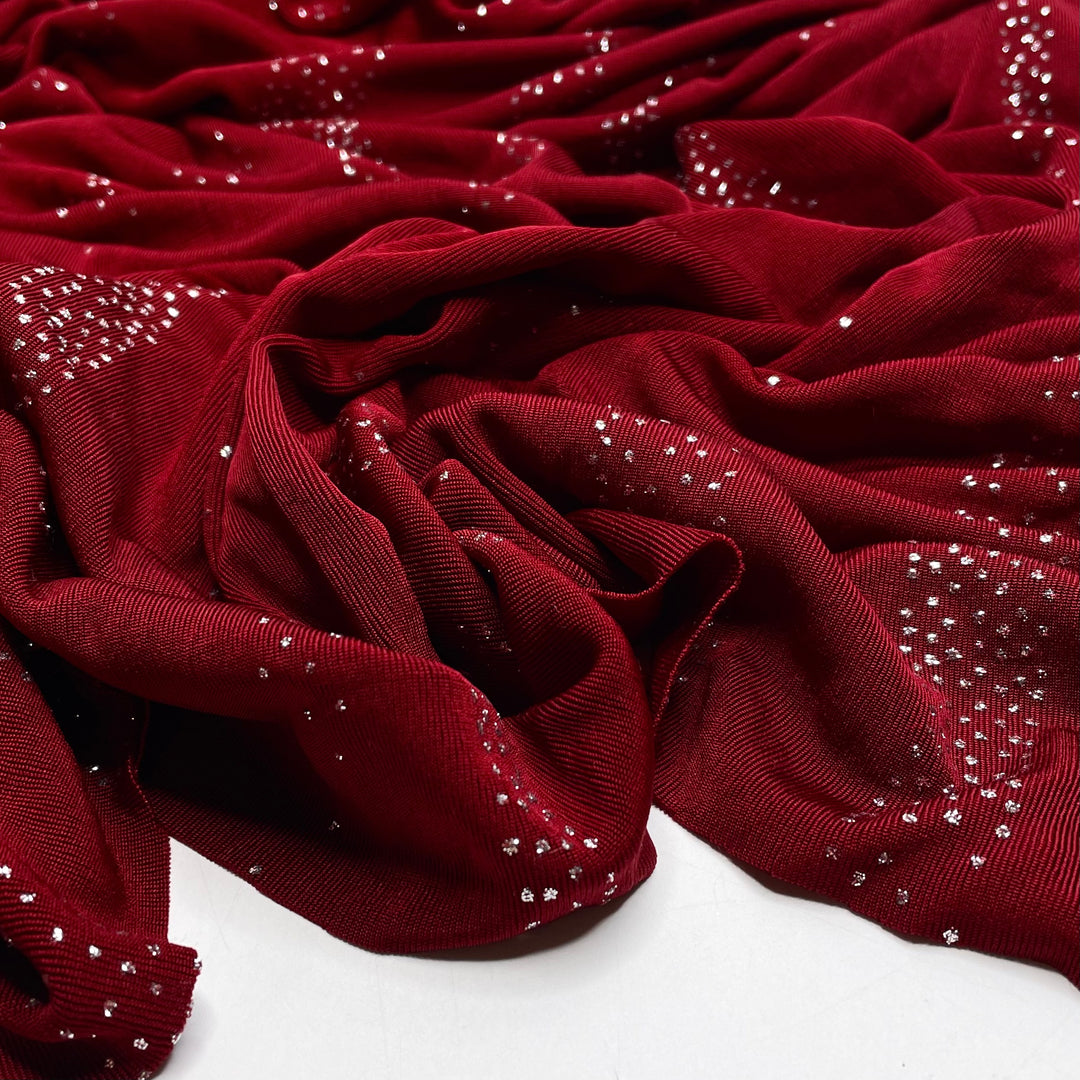 Va Va Voom - Glitter Jersey Poly Knit - Burgundy/Red - 3.58M Bundle