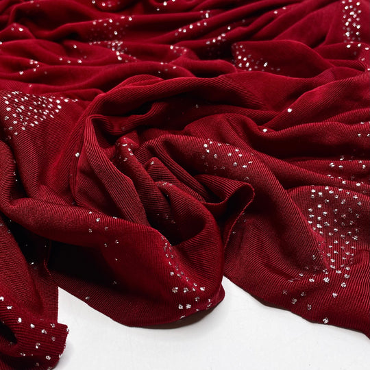 Va Va Voom - Glitter Jersey Poly Knit - Burgundy/Red - 3.58M Bundle
