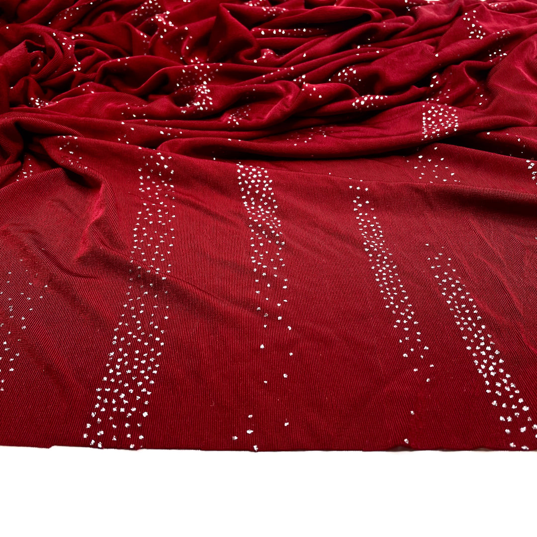Va Va Voom - Glitter Jersey Poly Knit - Burgundy/Red - 3.58M Bundle