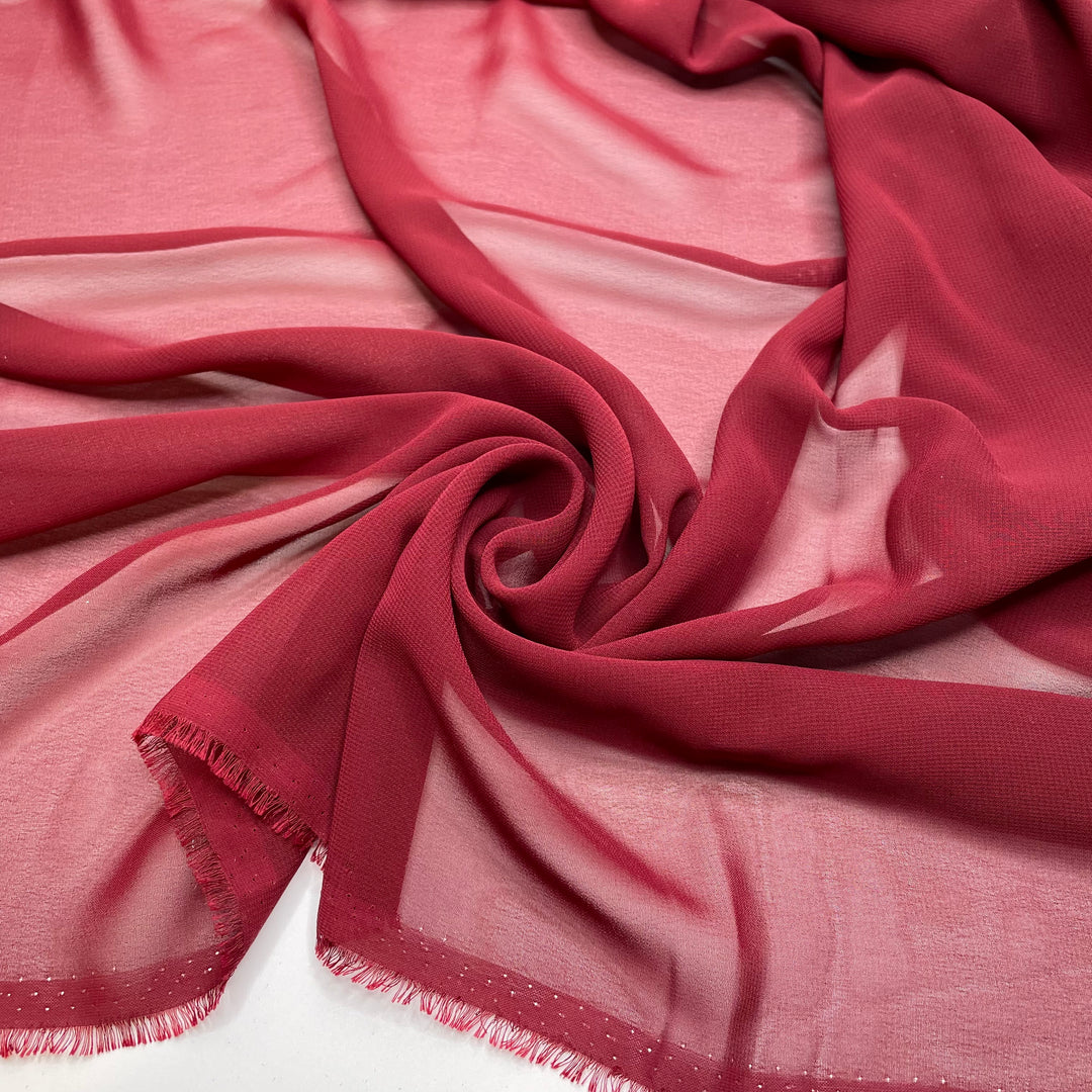 Bring Out The Good Vino - Chiffon Poly Woven - Burgundy - 3.5M Bundle