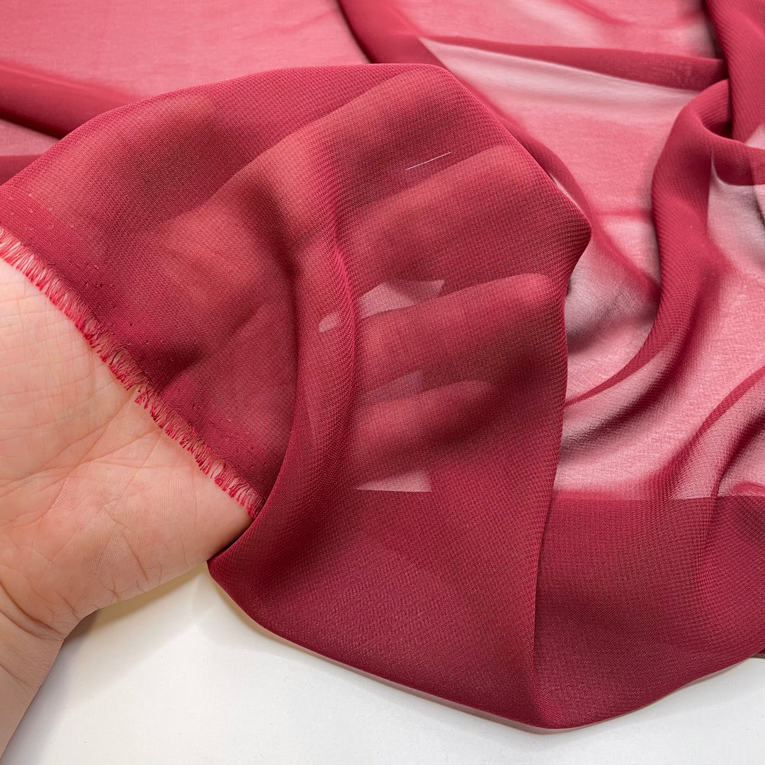 Bring Out The Good Vino - Chiffon Poly Woven - Burgundy - 3.5M Bundle