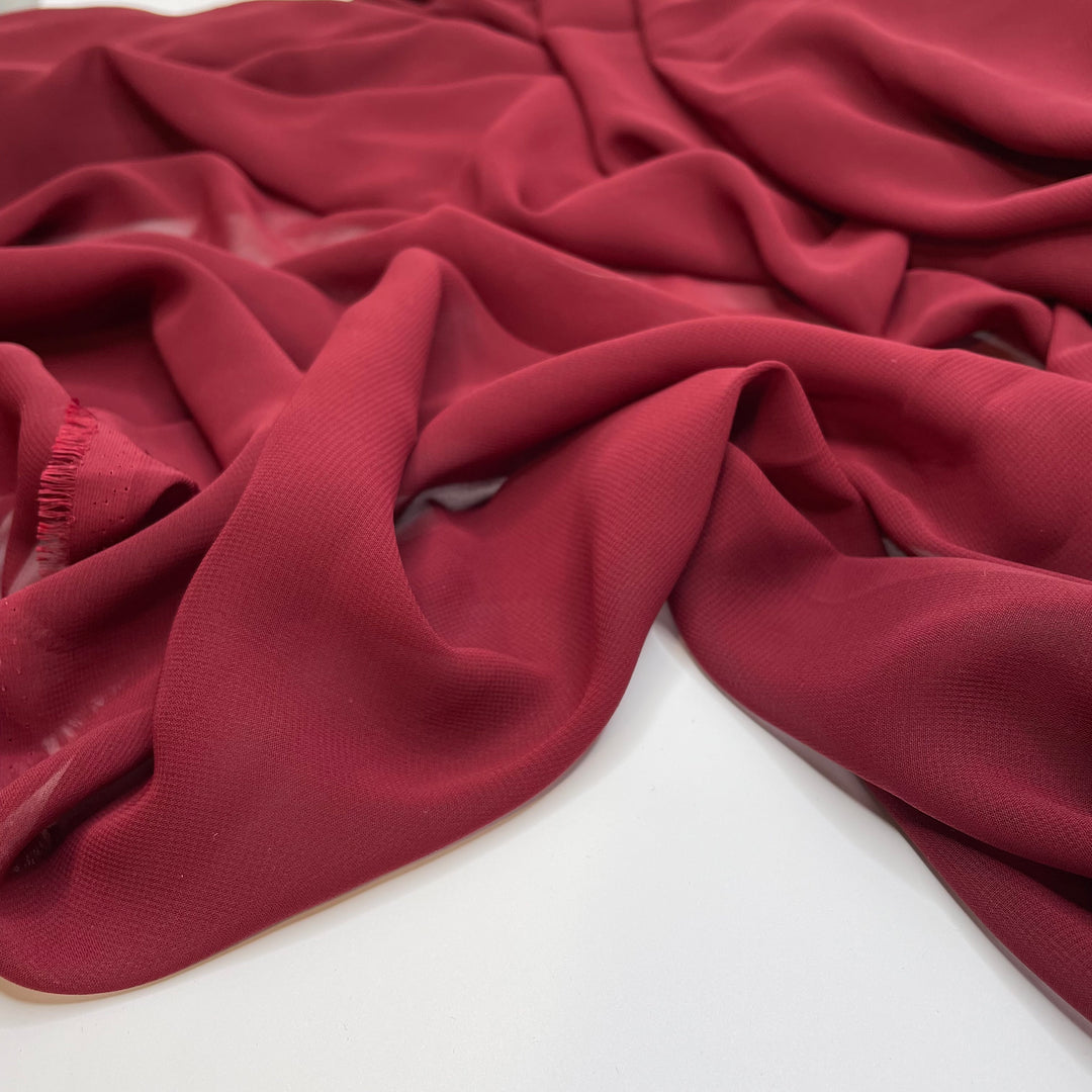 Bring Out The Good Vino - Chiffon Poly Woven - Burgundy - 3.5M Bundle