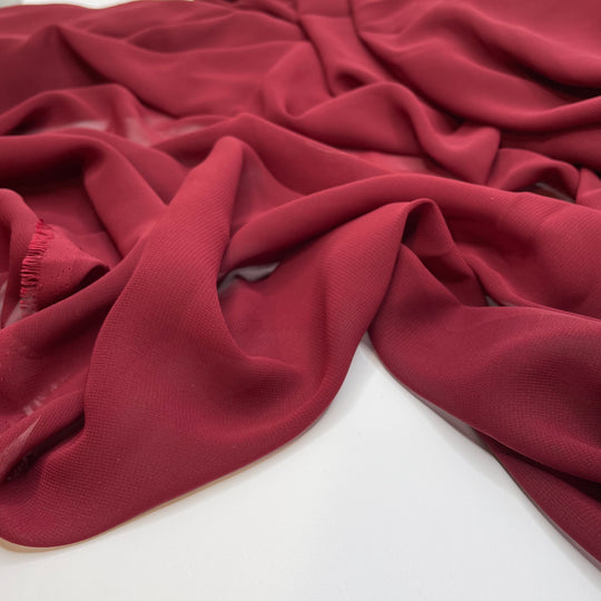 Bring Out The Good Vino - Chiffon Poly Woven - Burgundy - 3.5M Bundle