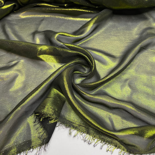 Gala Funk - Iridescent Chiffon Polyester Blend Woven - Green/Black - 3.5M Bundle