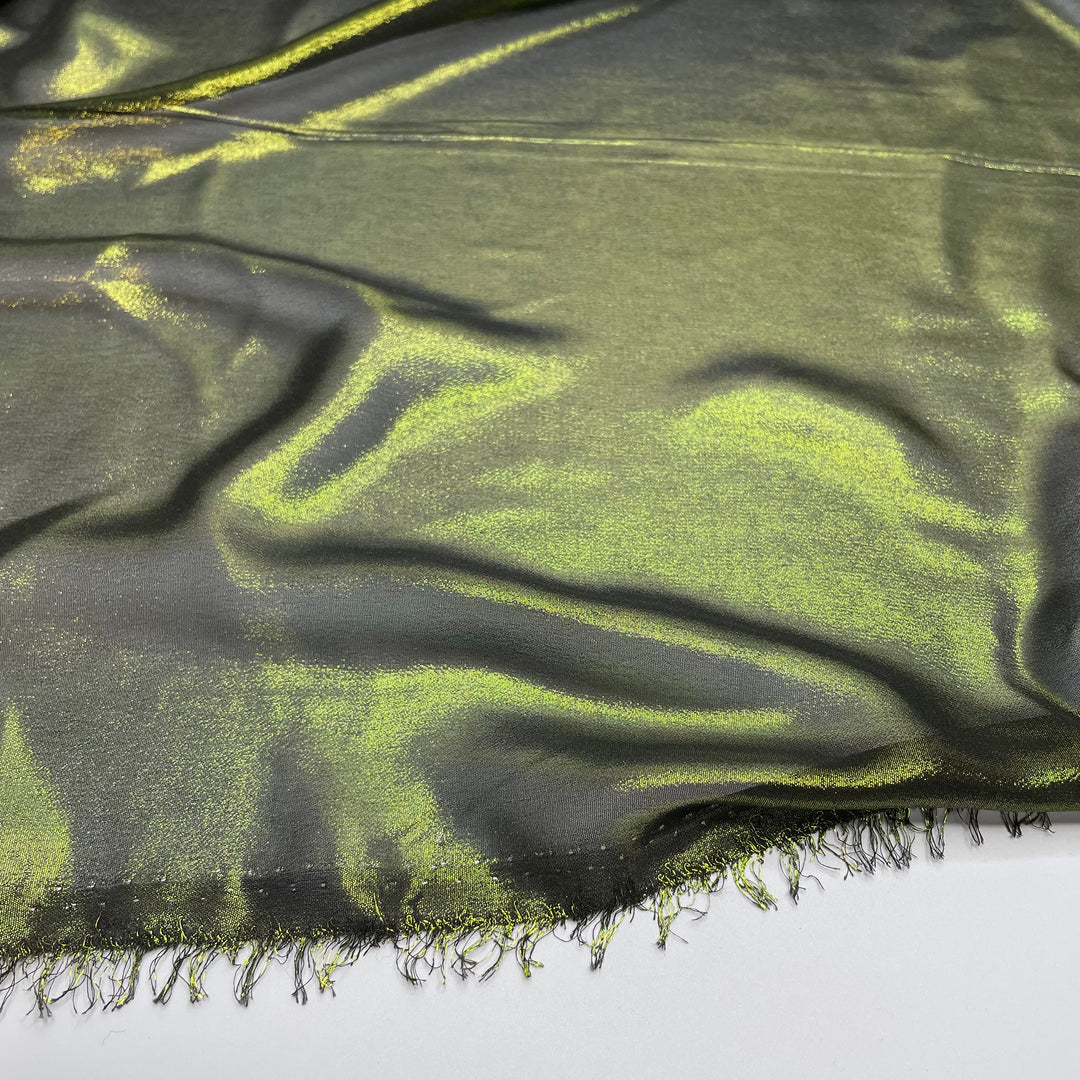 Gala Funk - Iridescent Chiffon Polyester Blend Woven - Green/Black - 3.5M Bundle