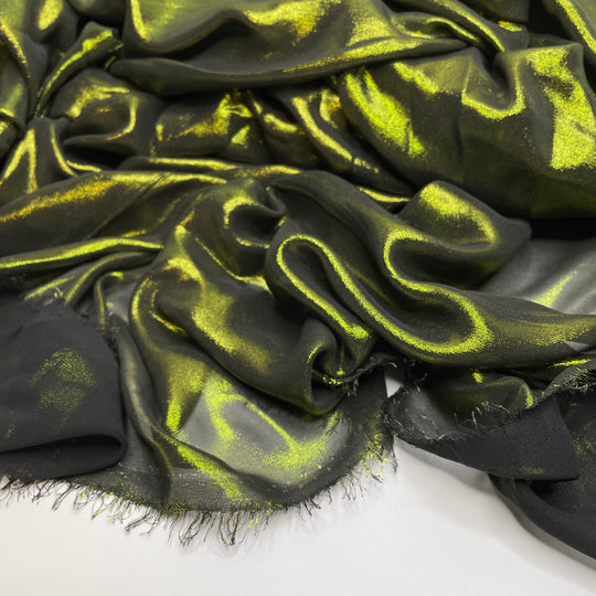 Gala Funk - Iridescent Chiffon Polyester Blend Woven - Green/Black - 3.5M Bundle